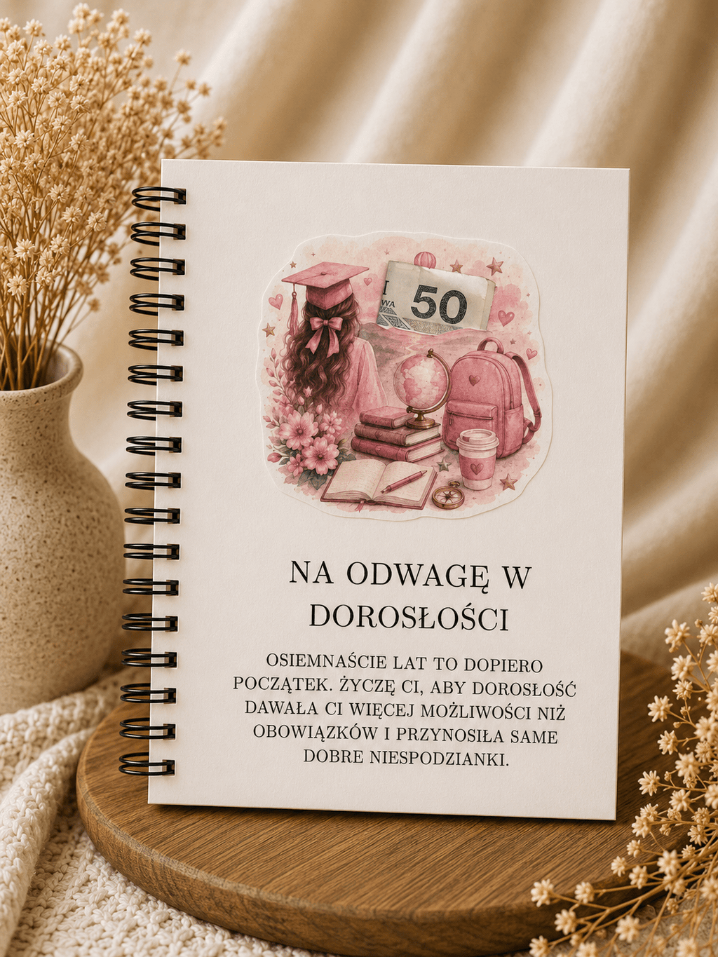 Album A5/A4 na 18 urodziny Écru - 18 stron + okładka + zakończenie