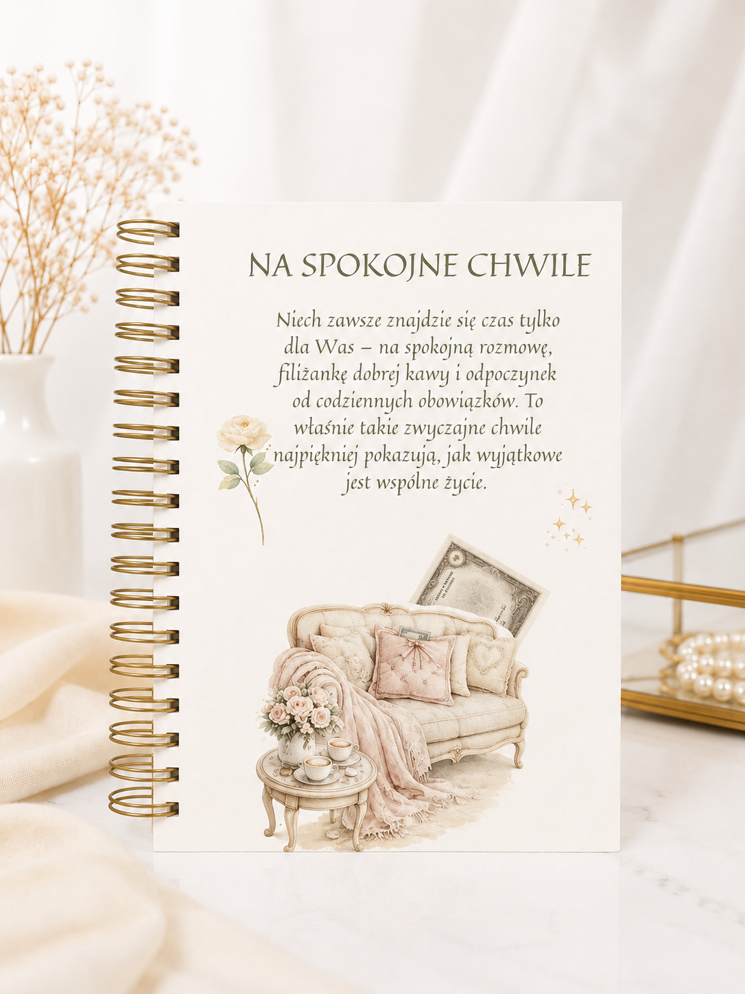 7 stron album na rocznice ślubu Écru A5/A4