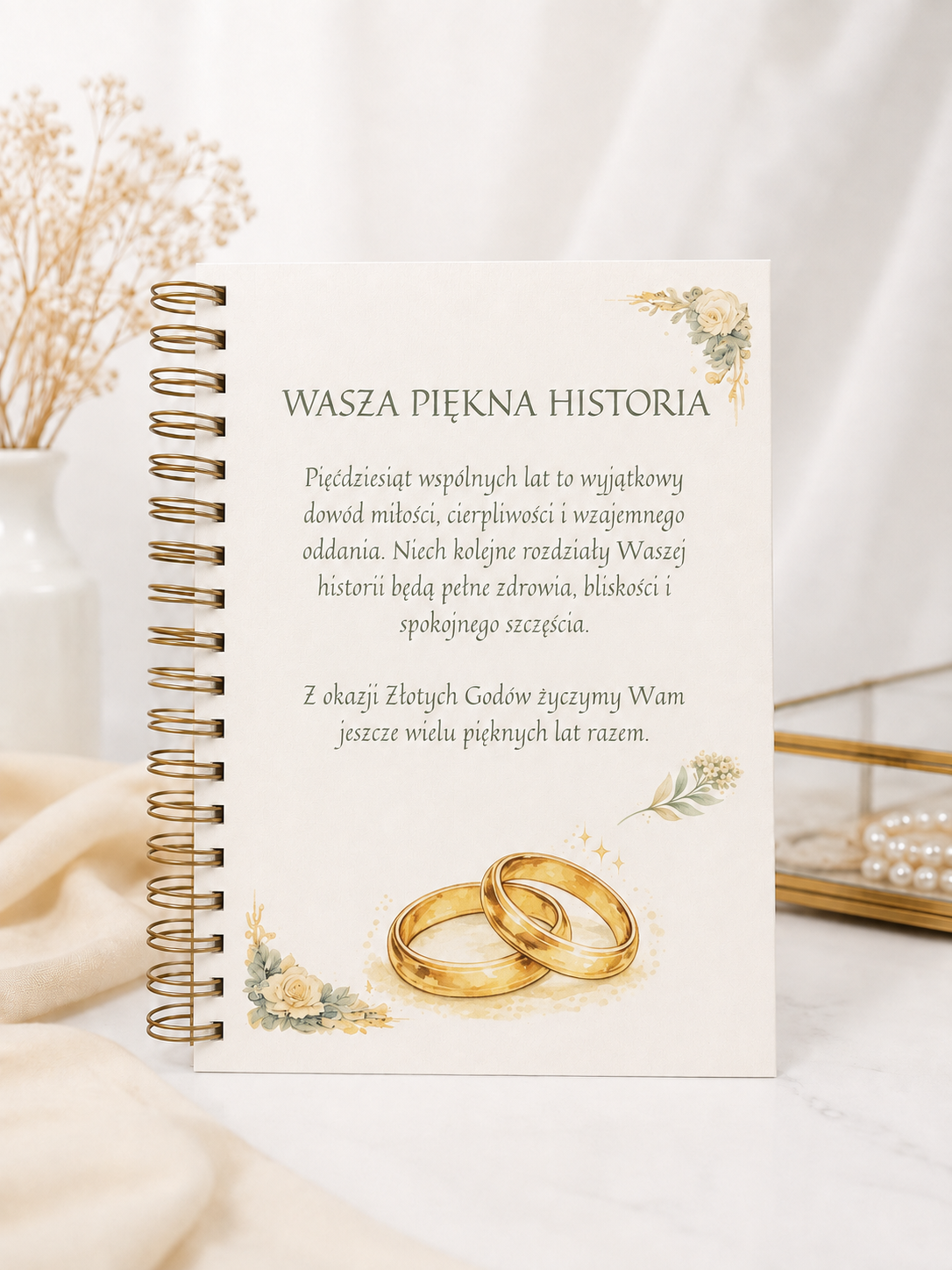 7 stron album na rocznice ślubu Écru A5/A4