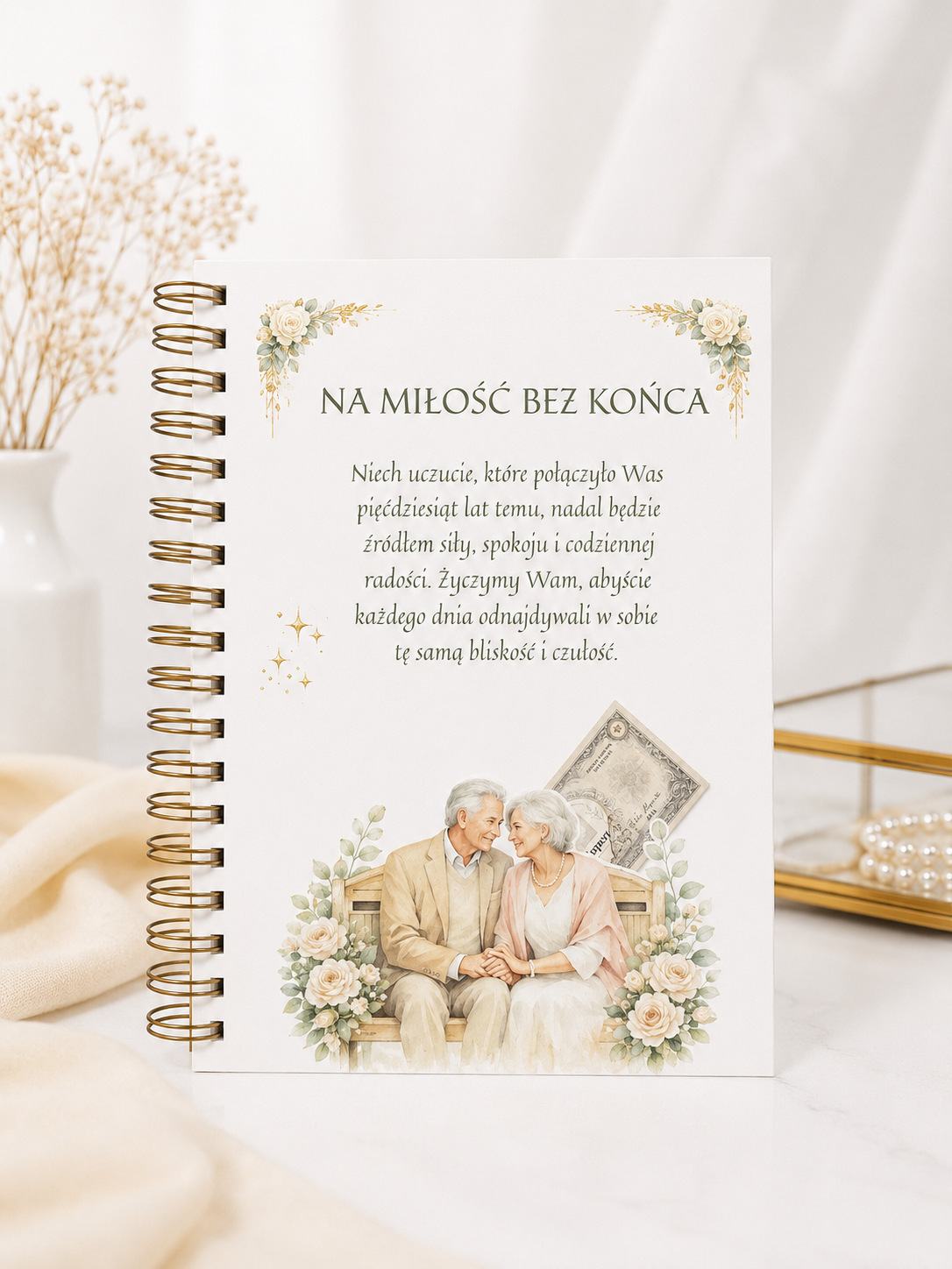 7 stron album na rocznice ślubu Écru A5/A4