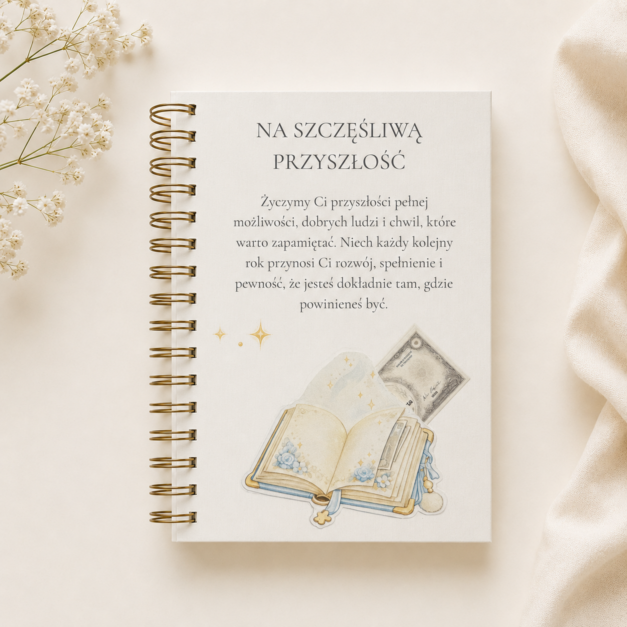7 stron Album na Chrzest Święty Écru A5/A4