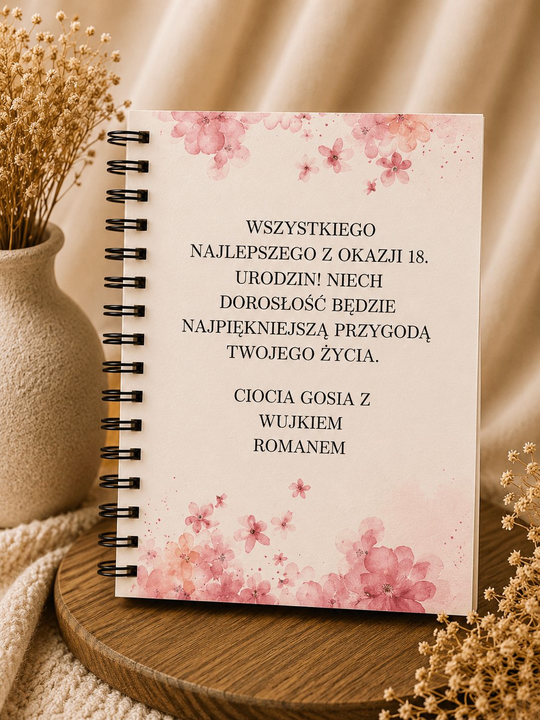 Album A5/A4 na 18 urodziny Écru - 18 stron + okładka + zakończenie